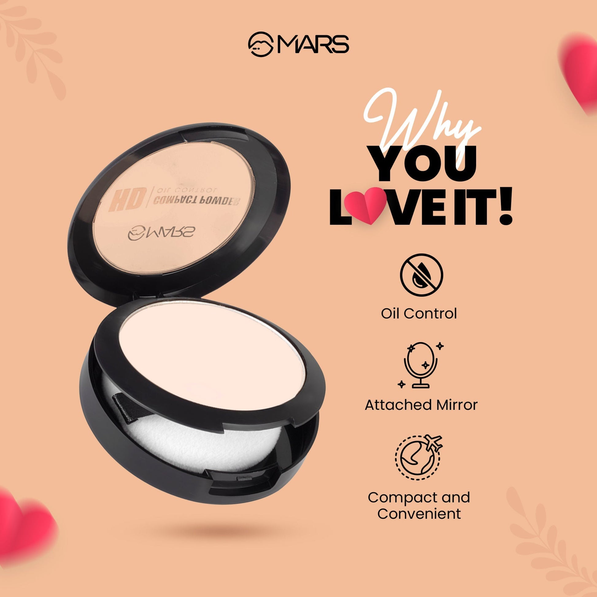 MARS Cosmetics HD Mattifying Compact Powder - 02-Vanilla 
