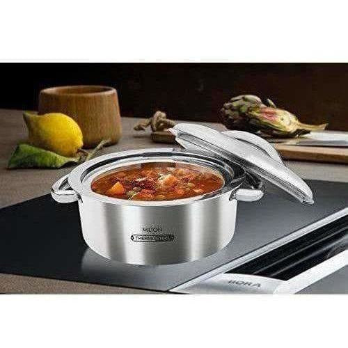 Stainless Steel Casserole, 1.5 Litres, Silver - Grab2buy