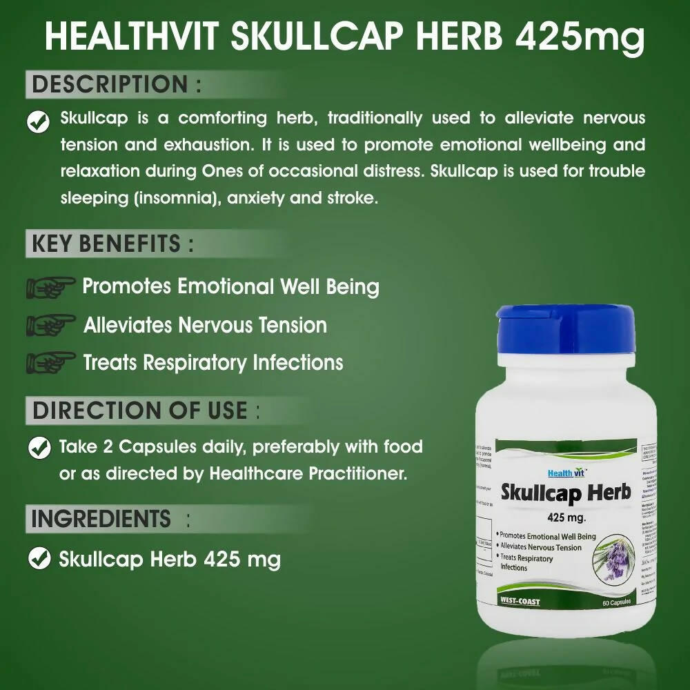 Healthvit Skullcap Herbs Capsules - Grab2buy