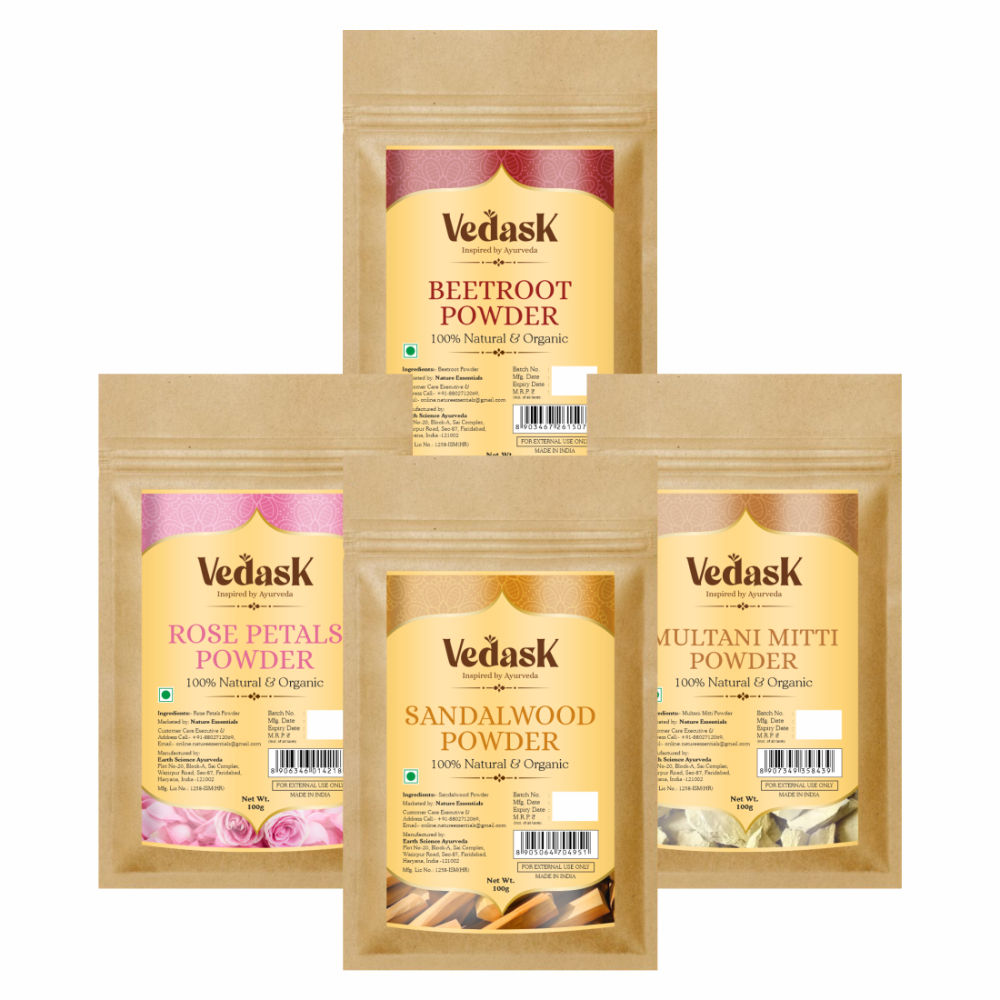 Vedask Organic Face Pack Powder Mask-Combo  Grab2Buy Vedask Grab2Buy