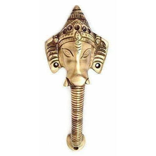 Brass Crown Ganesha Door Handle - Grab2buy