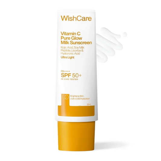 Wishcare Vitamin C Pure Glow Milk Sunscreen SPF 50  Grab2Buy Wishcare Grab2Buy