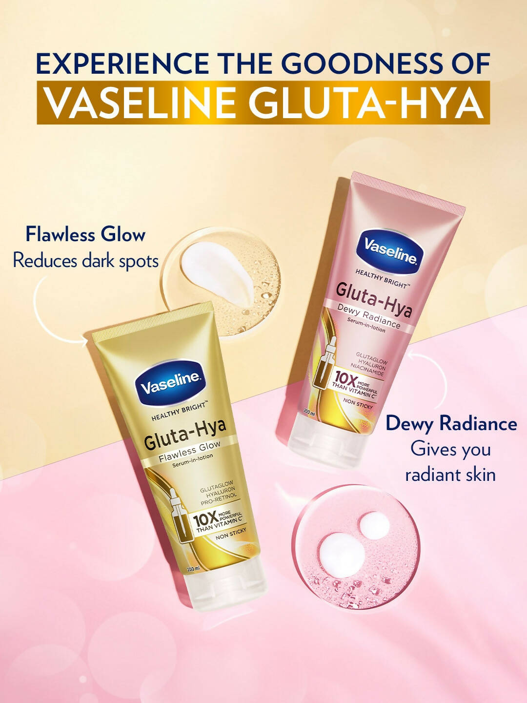Vaseline Gluta Hya Serum-in-Lotion - Dewy Radiance & Flawless Glow Combo - Grab2buy