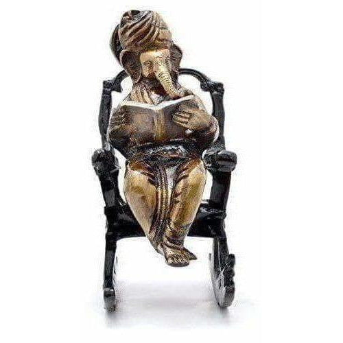 Brass - Ganesha on Rocking Chair - Grab2buy