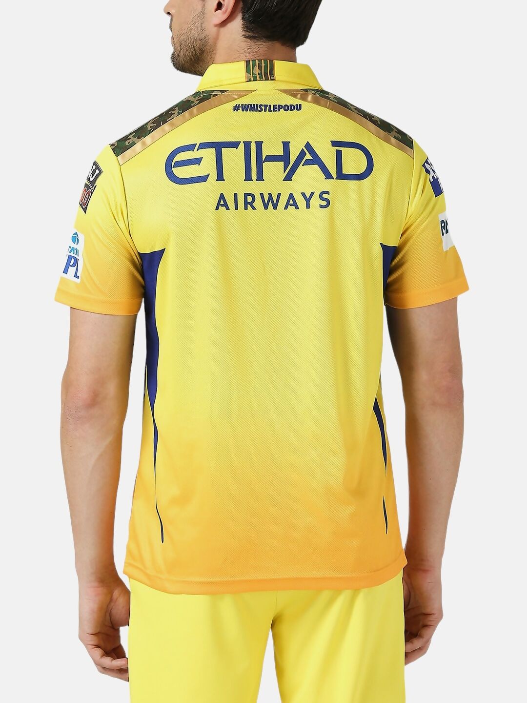 playR Men Printed Polo Collar Dri-FIT CSK Fan Jersey IPL, T20 