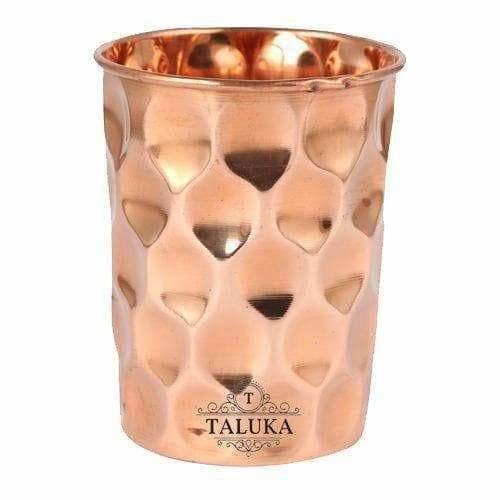 Set OF 6 Hammered Diamond Copper Glass Tumble