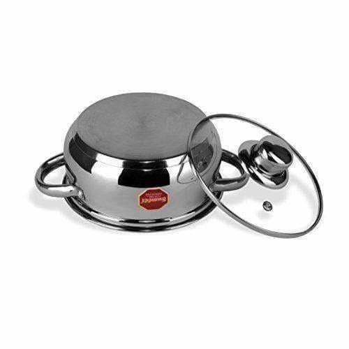 Stainless Steel Friendly Belly Shape Cook Bottom with Glass Lid - Grab2buy