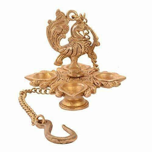 Peacock Hanging Diya With Chain - Grab2buy