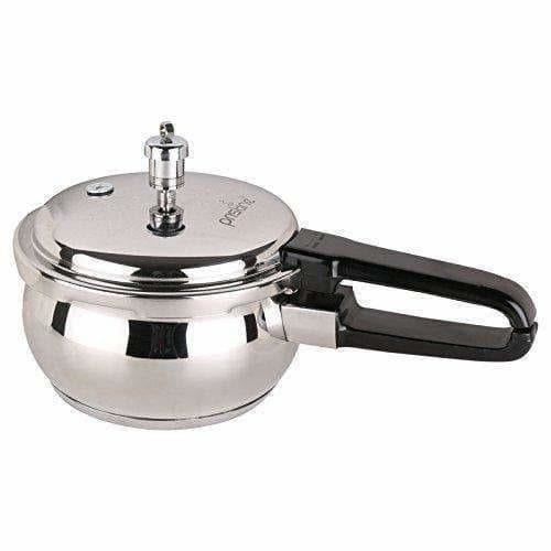 Stainless Steel Handi Pressure Cooker, Silver - 2.5 Litres - Grab2buy