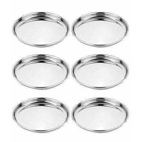 Stainless Steel Dinner Plates Set Of 6 | Grab2Buy