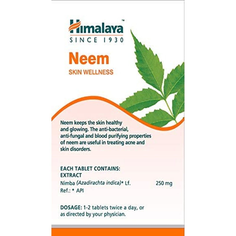 Himalaya Wellness Pure Herbs Neem Skin Wellness Tablets | Ayurvedic Acne & Skin Care 