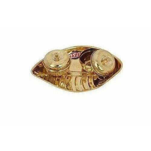 Golden - Brass Pooja Plate Thali with Set of 2 Holders - Grab2buy