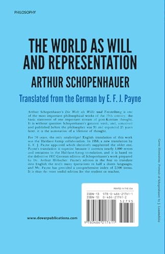 The World as Will and Representation, Vol. 1 by Schopenhauer, Arthur  Grab2Buy Generic Grab2Buy