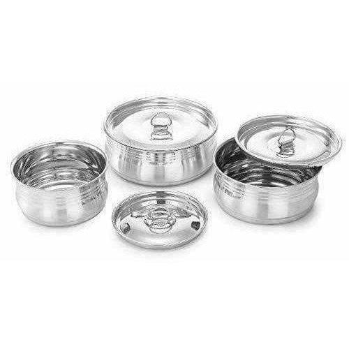 Stainless Steel Cooking & Serving Dish Pot Set of 3 - Grab2buy