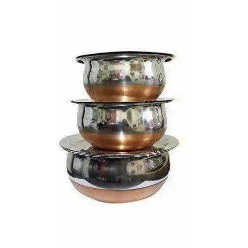 Stainless Steel Serving Bowl with Lid  Set of 3 | Grab2Buy