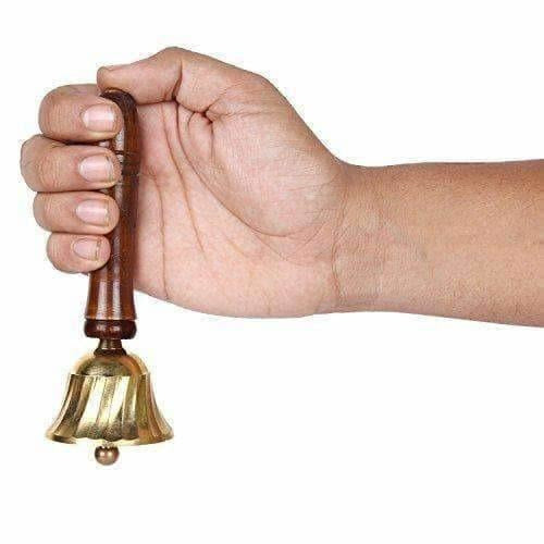 Brass & Wooden Pooja Prayer Ghanta - Indian Hindu Festivals - Grab2buy