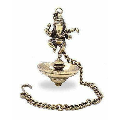 Dancing Ganesha Brass Hanging Diya - Grab2buy