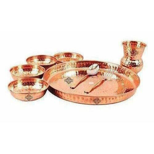 Traditional Design Copper Thali Multi cuisine Dinnerware Set, 8 Pieces  Grab2Buy Brandless Grab2Buy