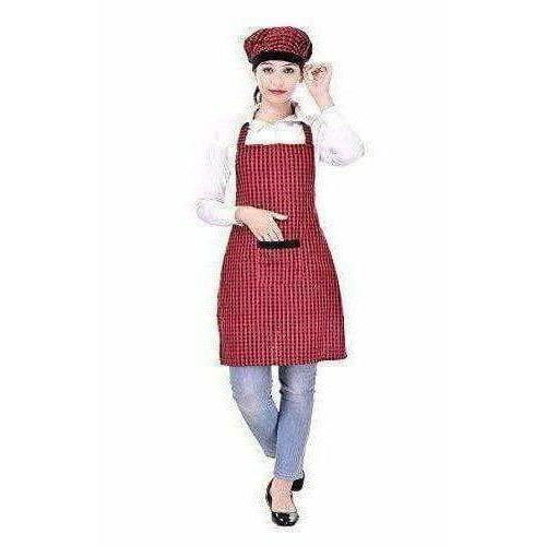 Red And Black Apron With Cap | Grab2Buy