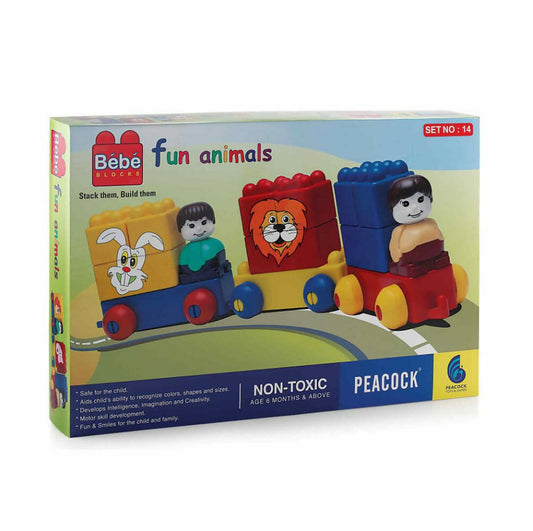 Peacock Learning & Educational Building Interlocking Blocks Set For Kids- Bebe Set no 14 - Grab2buy