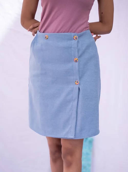 Diva Globe Blue Over Lap Skirt 