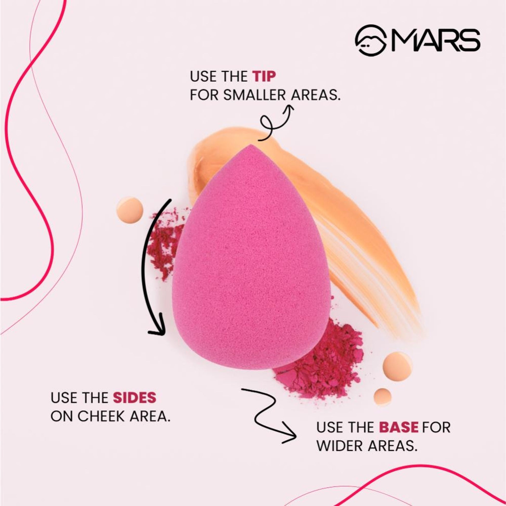 MARS Cosmetics Mini Beauty Blender For Face Makeup - Set Of 5 