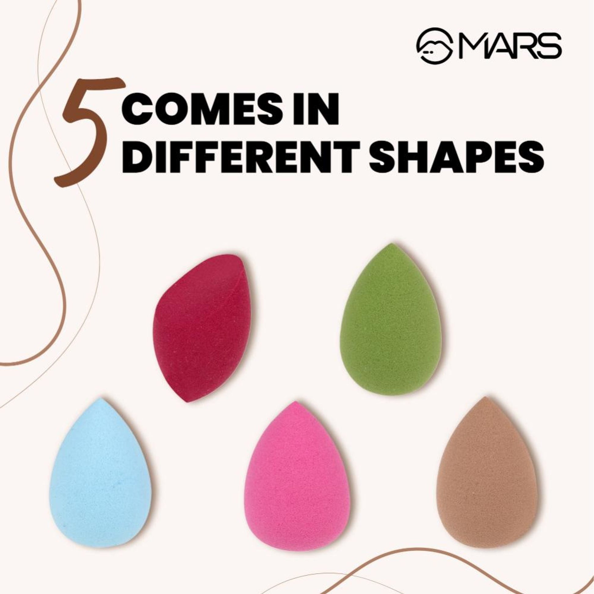 MARS Cosmetics Mini Beauty Blender For Face Makeup - Set Of 5 
