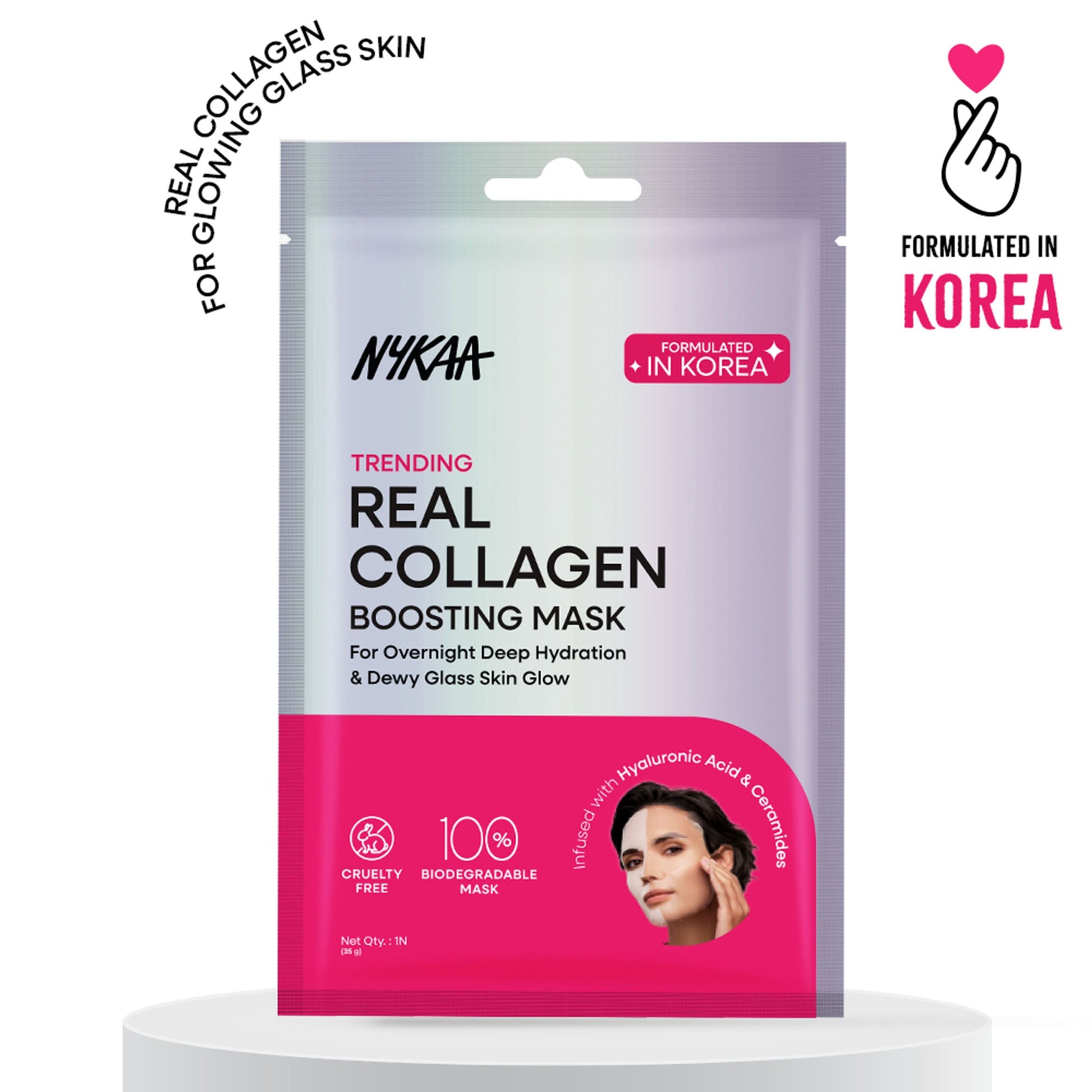 Nykaa Skin Real Collagen Mask – Hydrates, Brightens And Gives Dewy Skin Overnight - Formulated In Korea