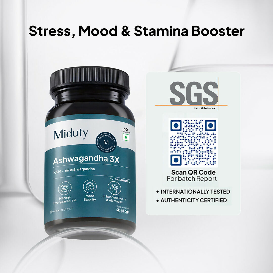 Miduty KSM 66 Ashwagandha 3x capsules 
