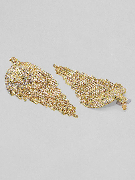 Tokyo Talkies Gold-Toned Contemporary Drop Earrings - Grab2buy