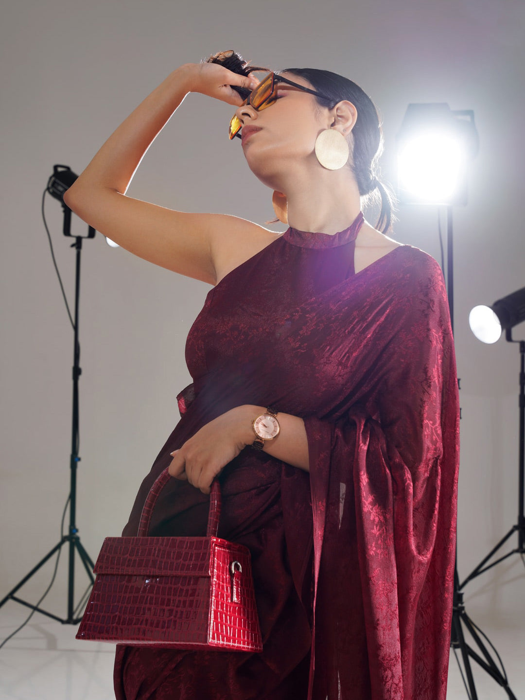 Tikhi Imli Maroon Woven Design Grab2Buy 