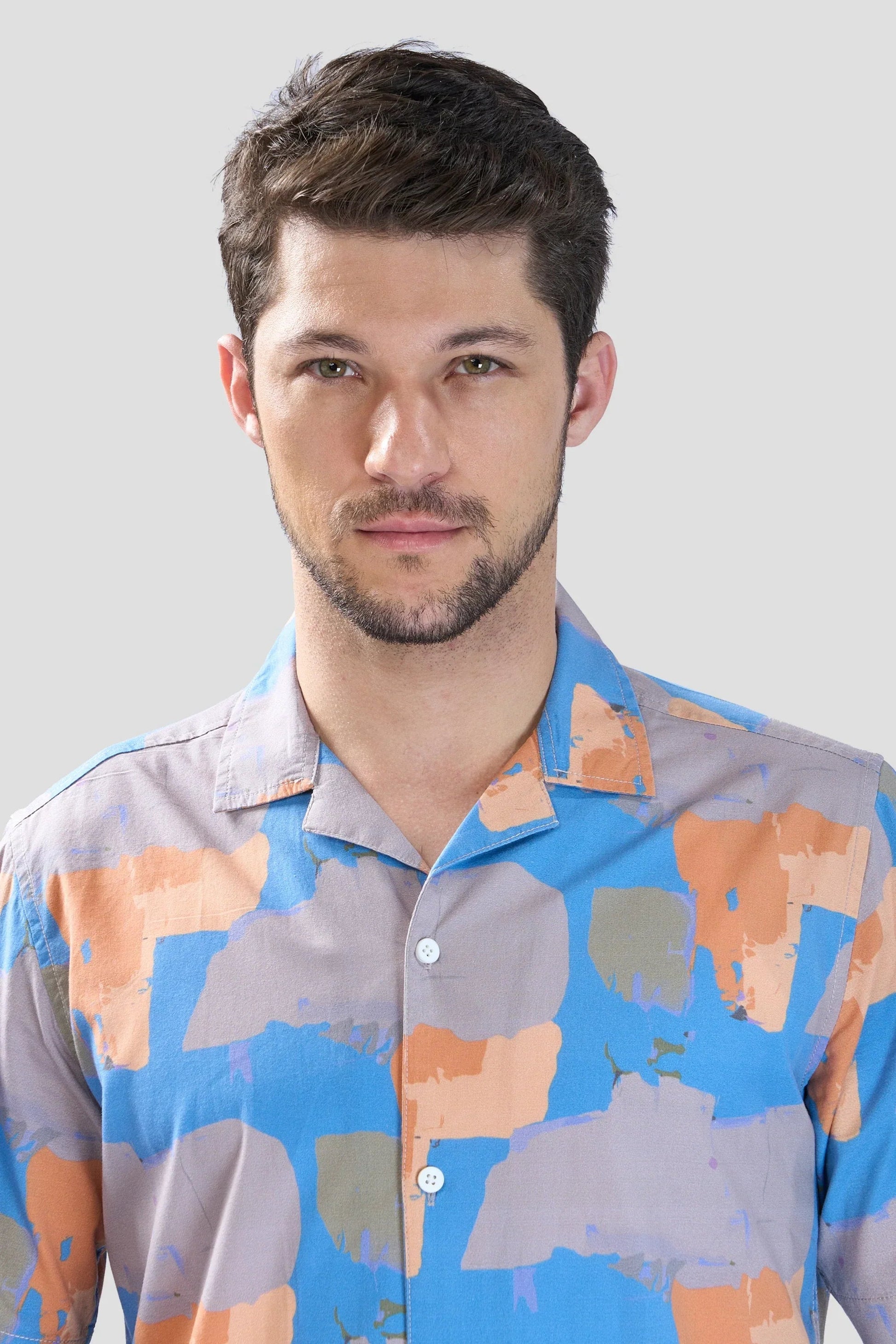 Xkind Blue Abstract Printed Relaxed Fit Shirt  Grab2Buy Xkind Grab2Buy