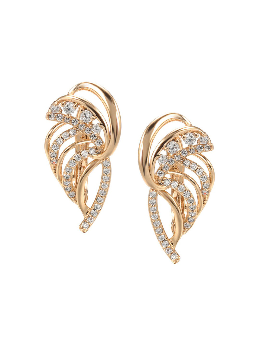 Shining Diva 18k Rose Gold Plated Zircon Earrings - Grab2buy