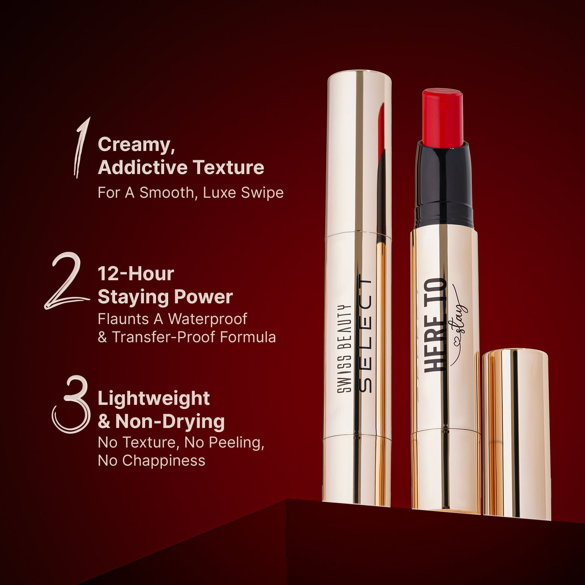 Swiss Beauty Select Here To Stay Lip Crayon Velvety-Matte Finish , 12-Hour Stay - 11 Berry Brulee