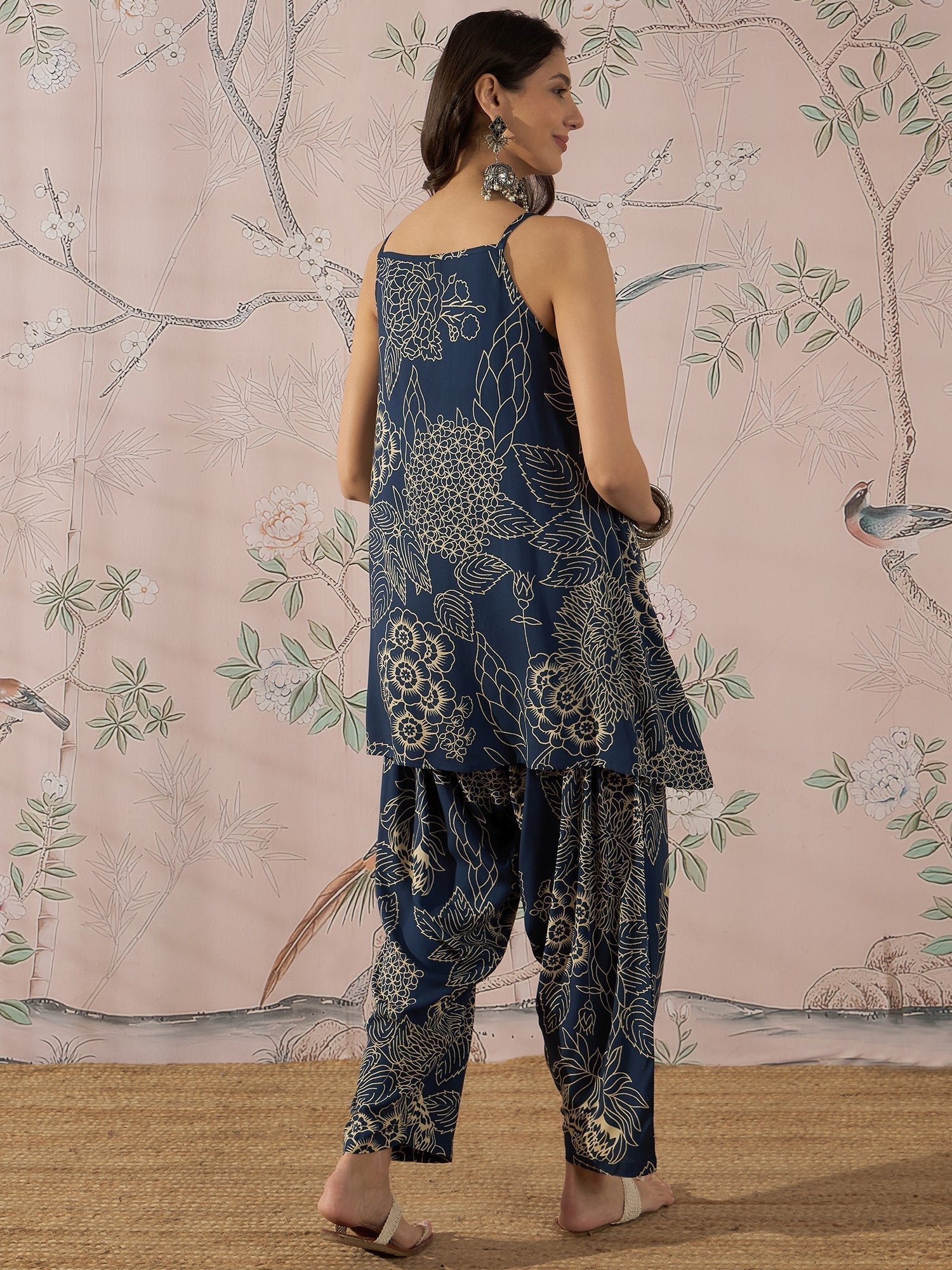 InWeave Peacock Teal Rose Leaf Strappy Set 