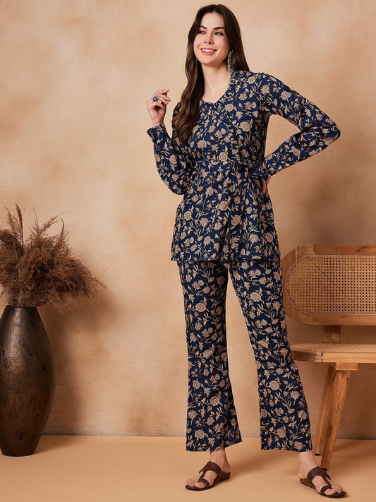 InWeave Navy Beige Co Ord Set 