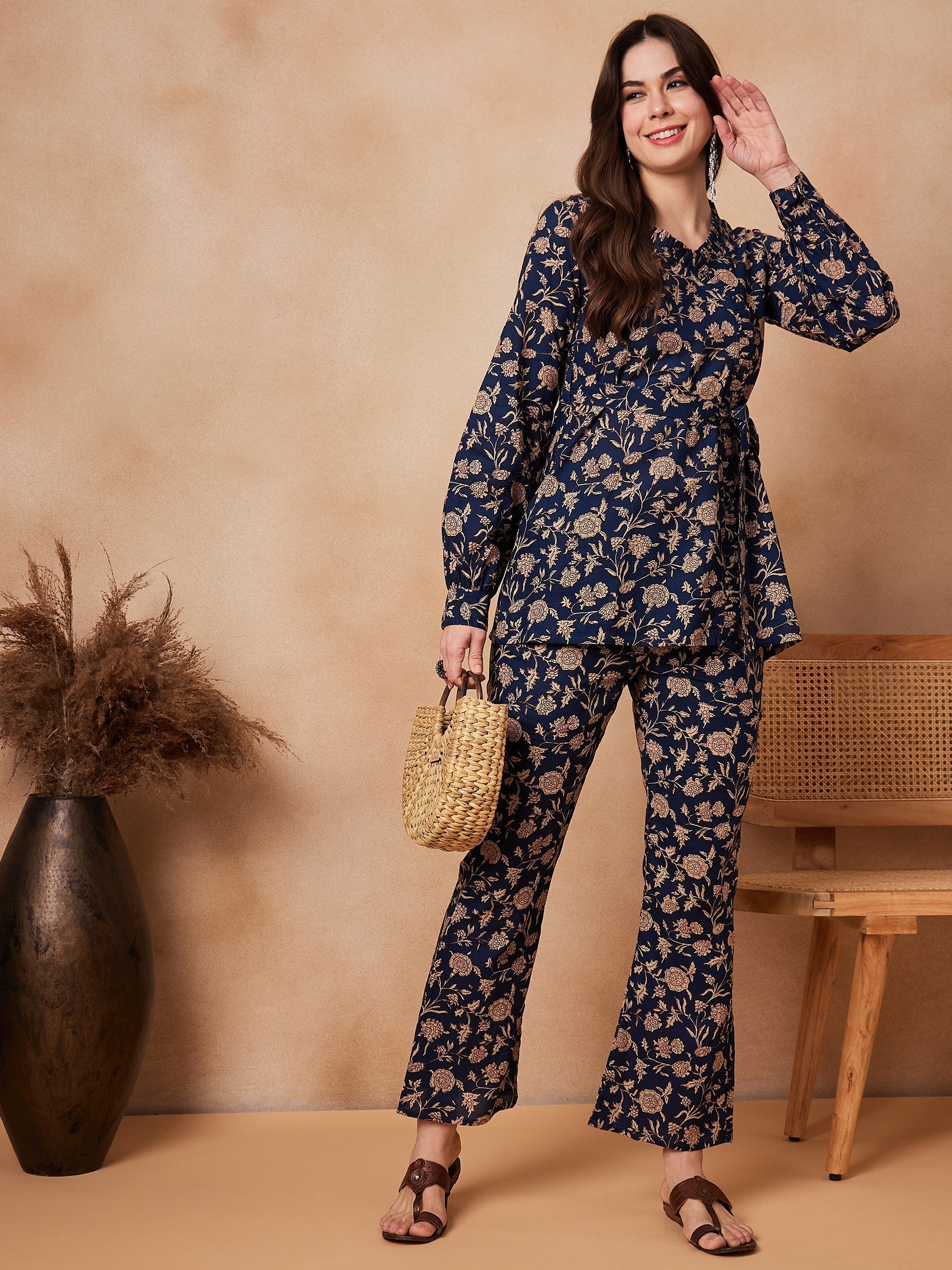InWeave Navy Beige Co Ord Set 