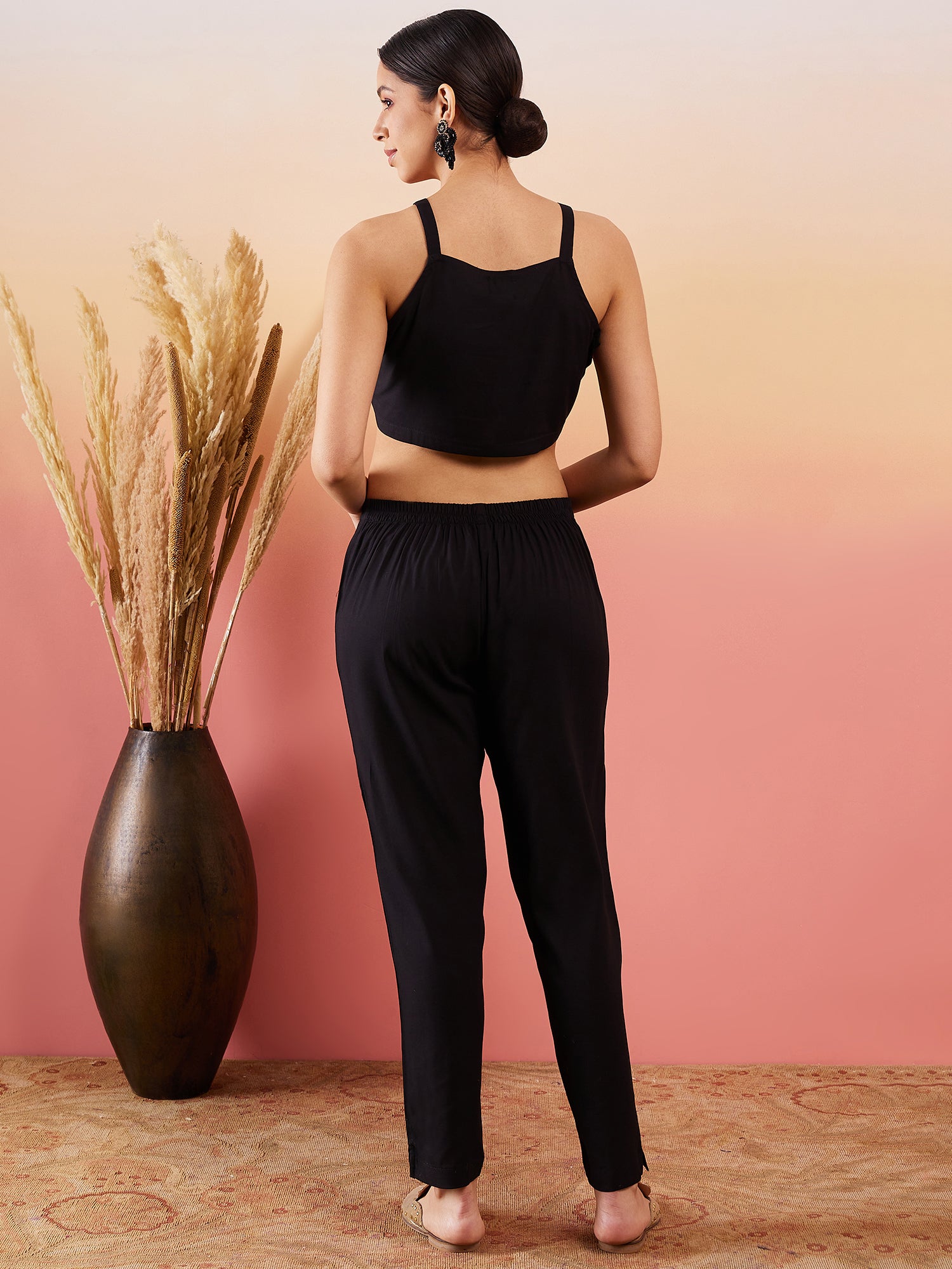 InWeave Black 3 Piece Co Ord Set With Belt 