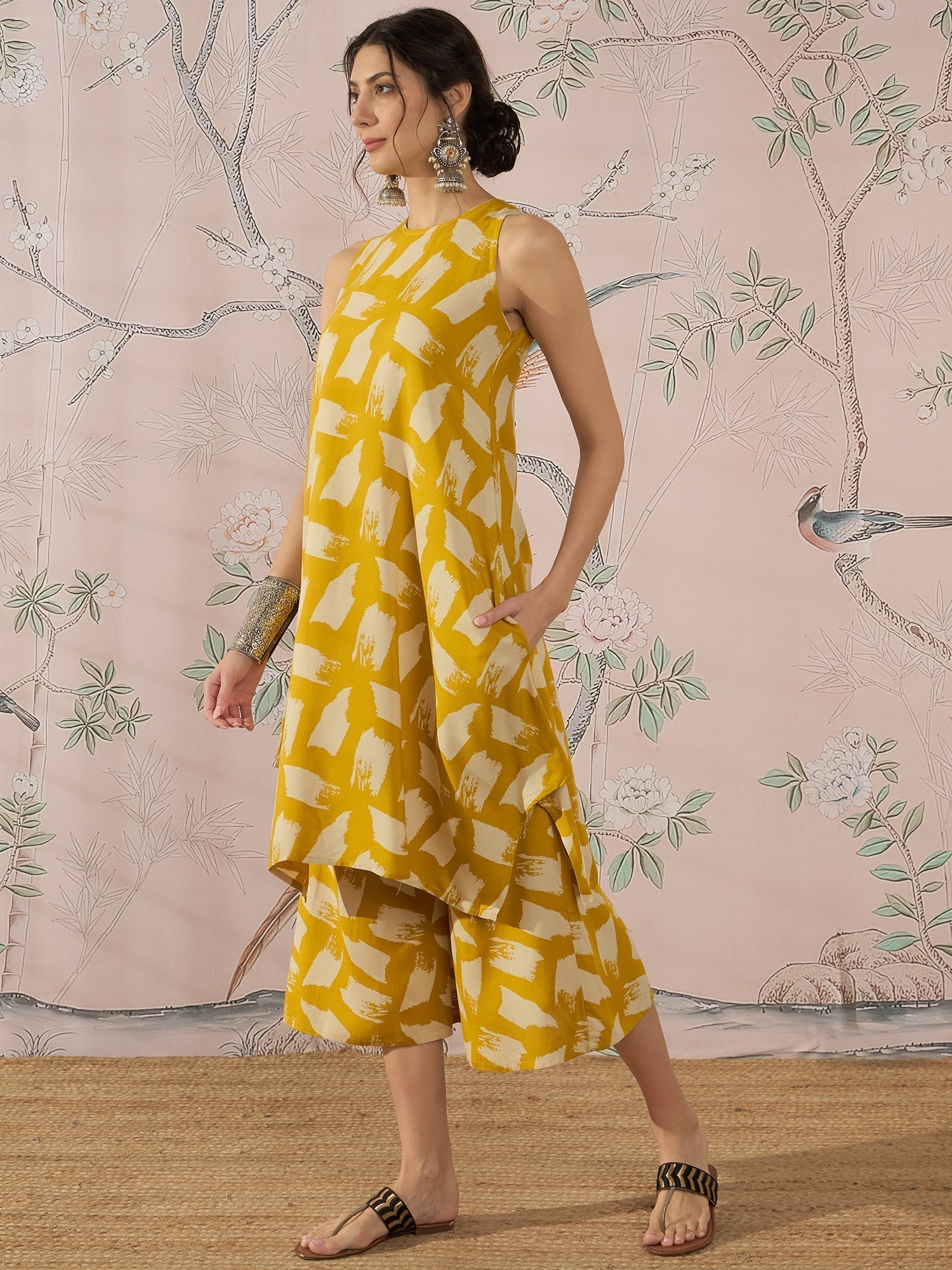 InWeave Honey Yellow Beige Kurta Set 
