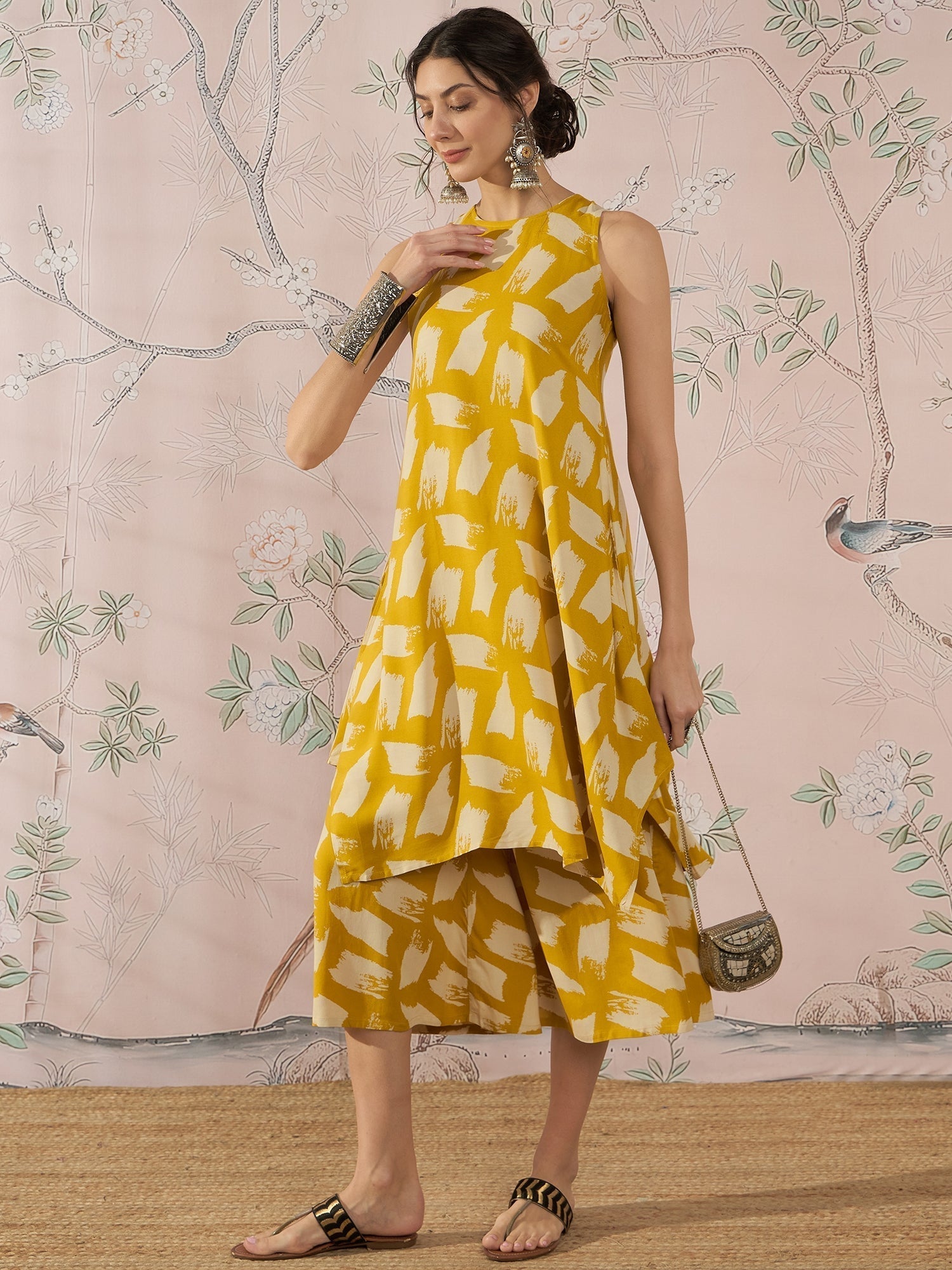 InWeave Honey Yellow Beige Kurta Set 