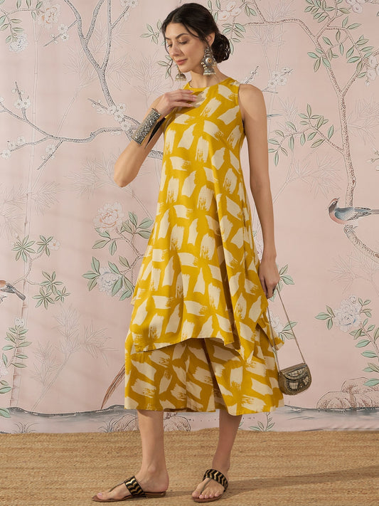 InWeave Honey Yellow Beige Kurta Set 