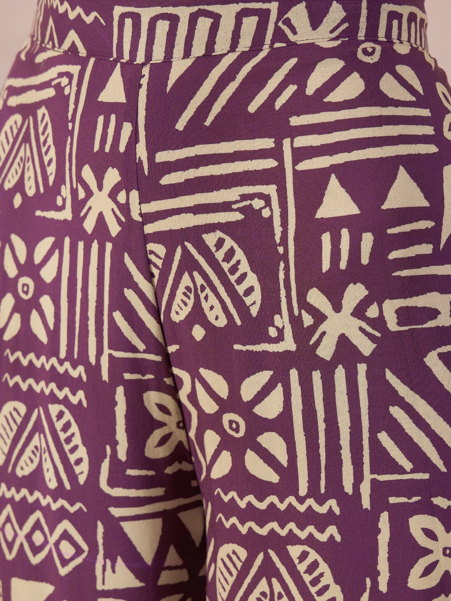 InWeave Dusty Mauve Ethnic Flared Kurta Set 