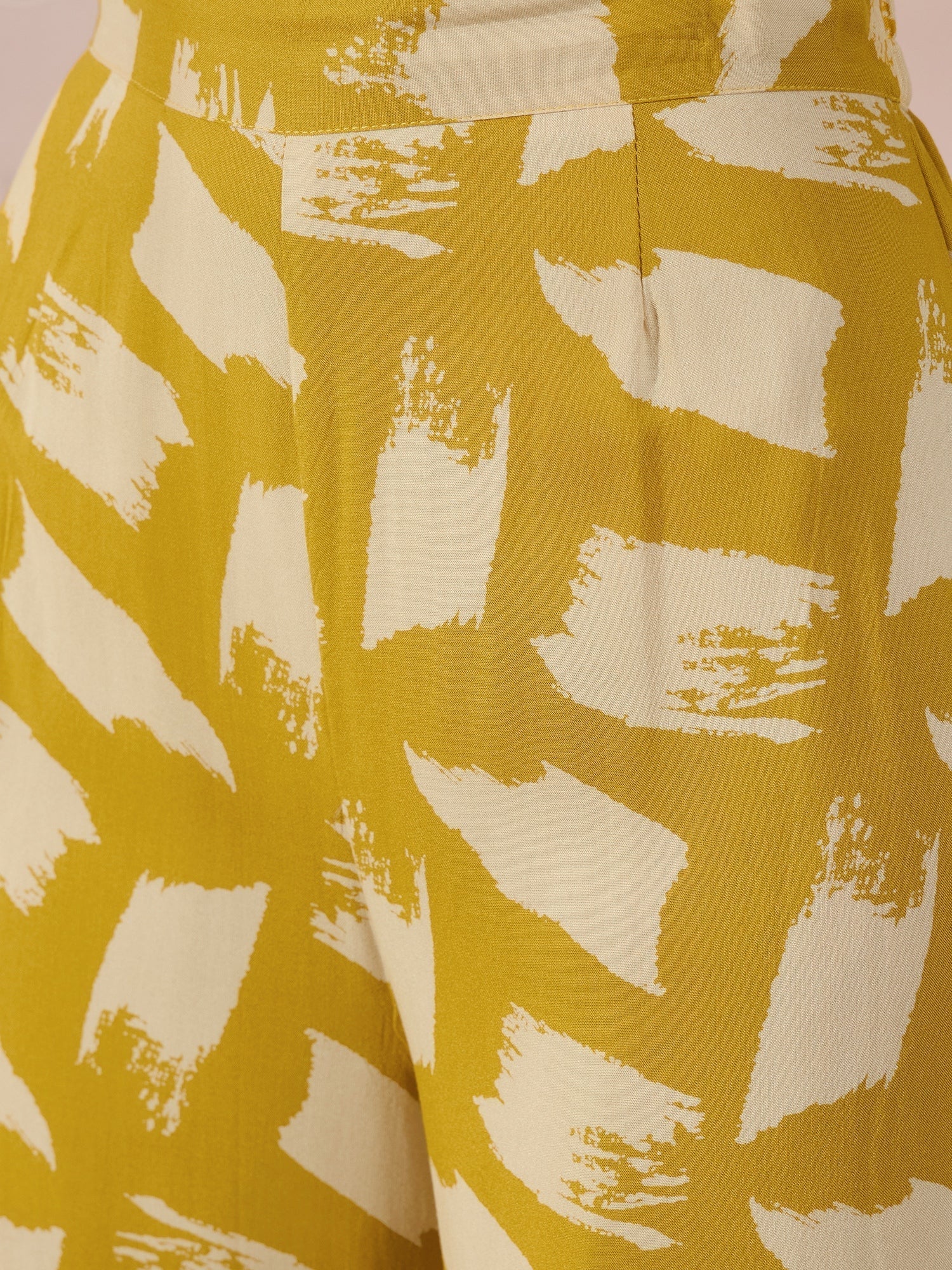 InWeave Honey Yellow Beige Slit Kurta Set 
