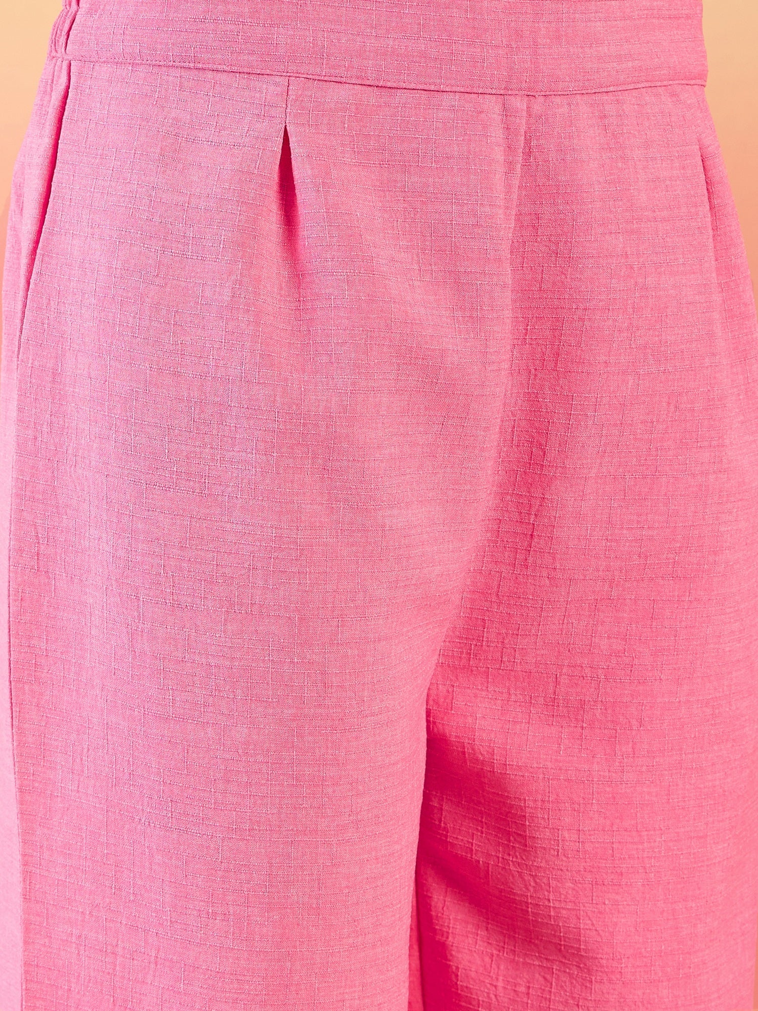 InWeave Pink White Rubber R Neck Kurta Set 