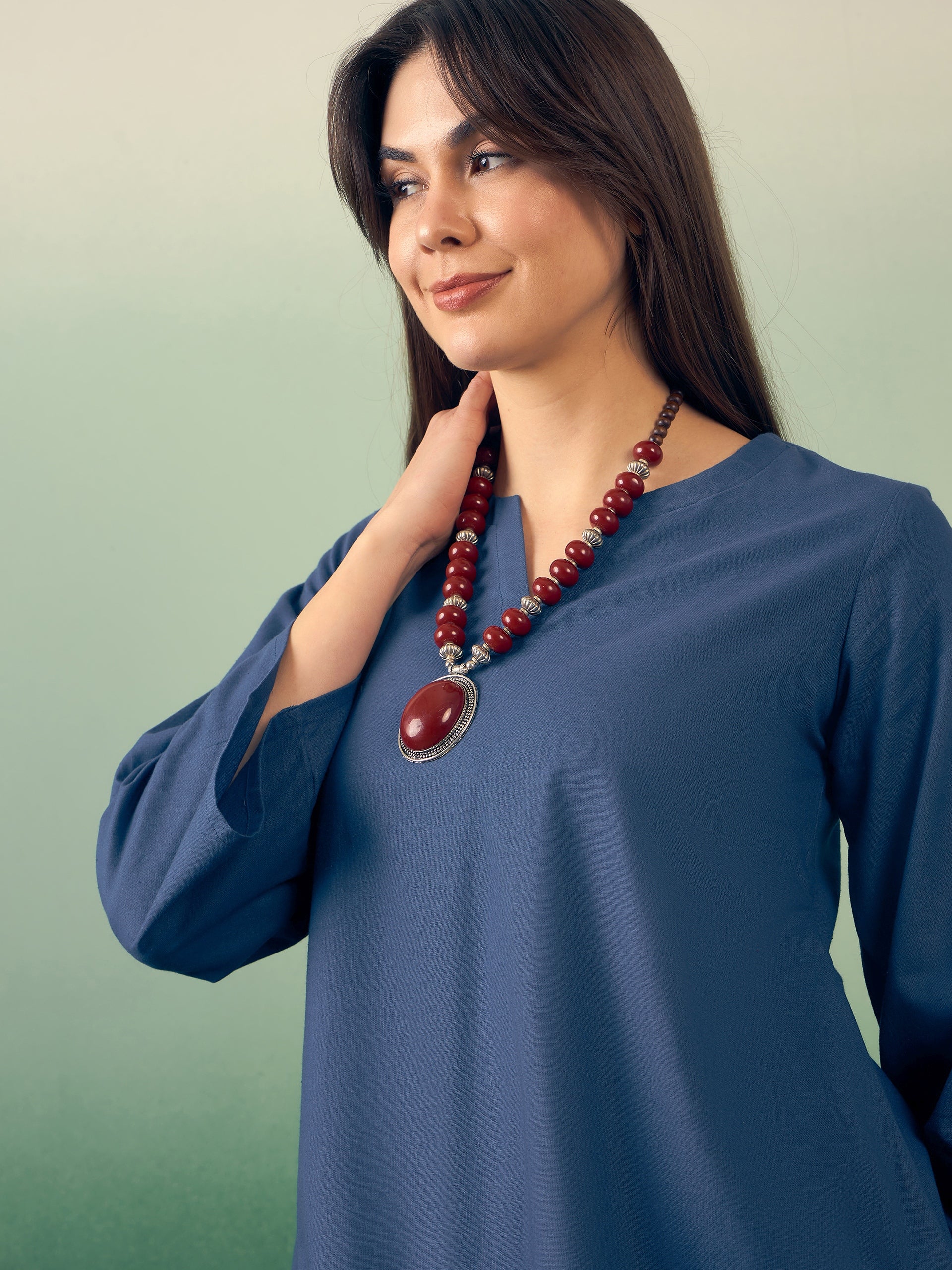 InWeave Midnight Blue Kurta Palazzo Set 