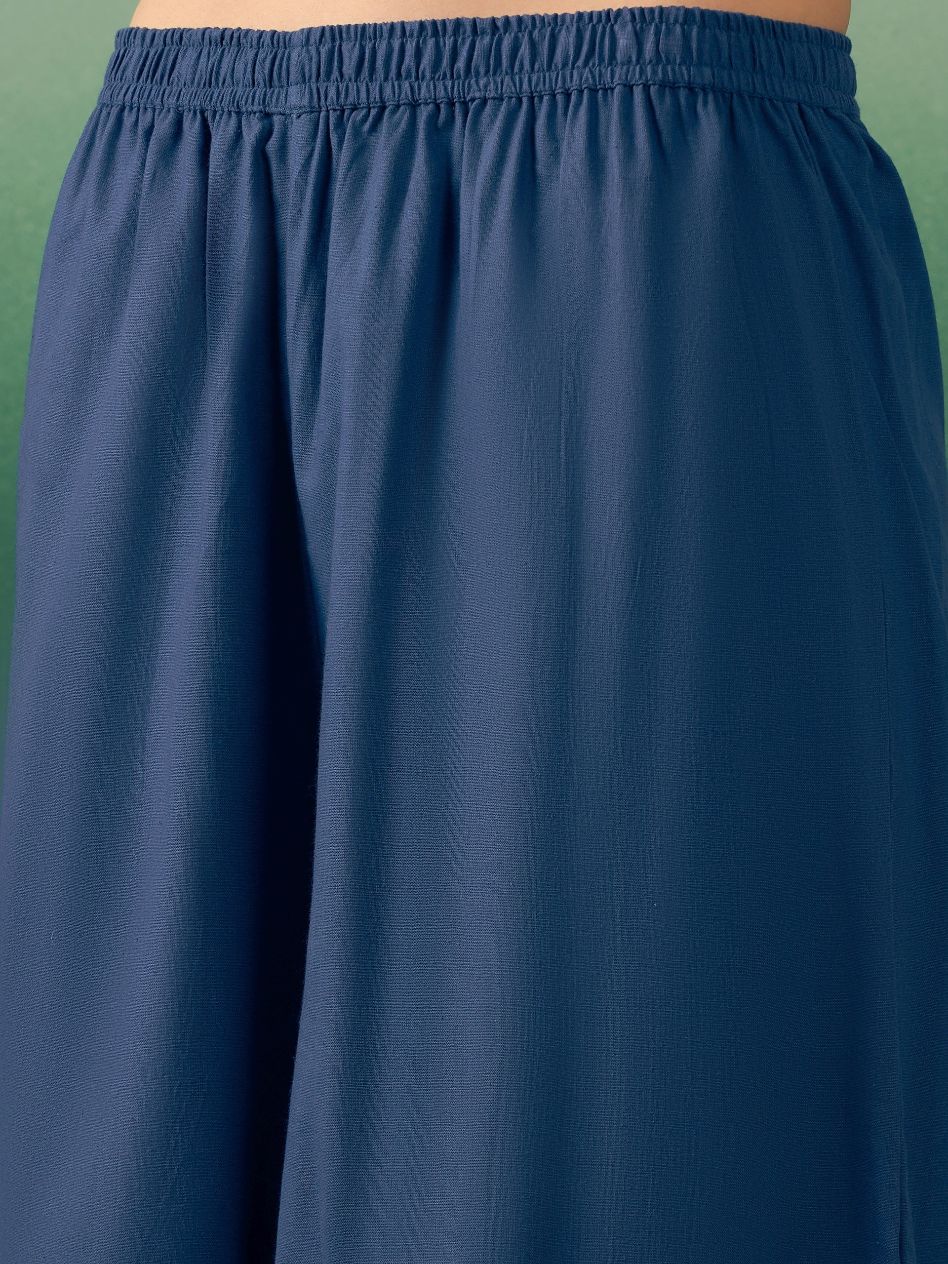 InWeave Midnight Blue Kurta Palazzo Set 