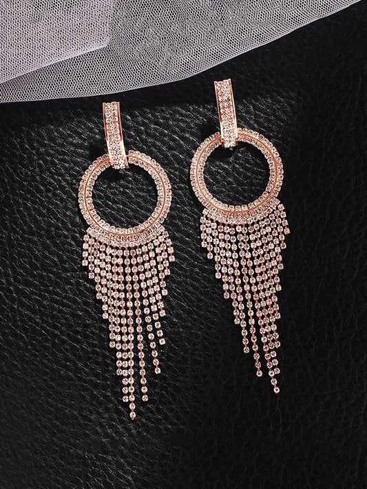 Yellow Chimes Gold-Toned Contemporary Drop Earrings - Grab2buy