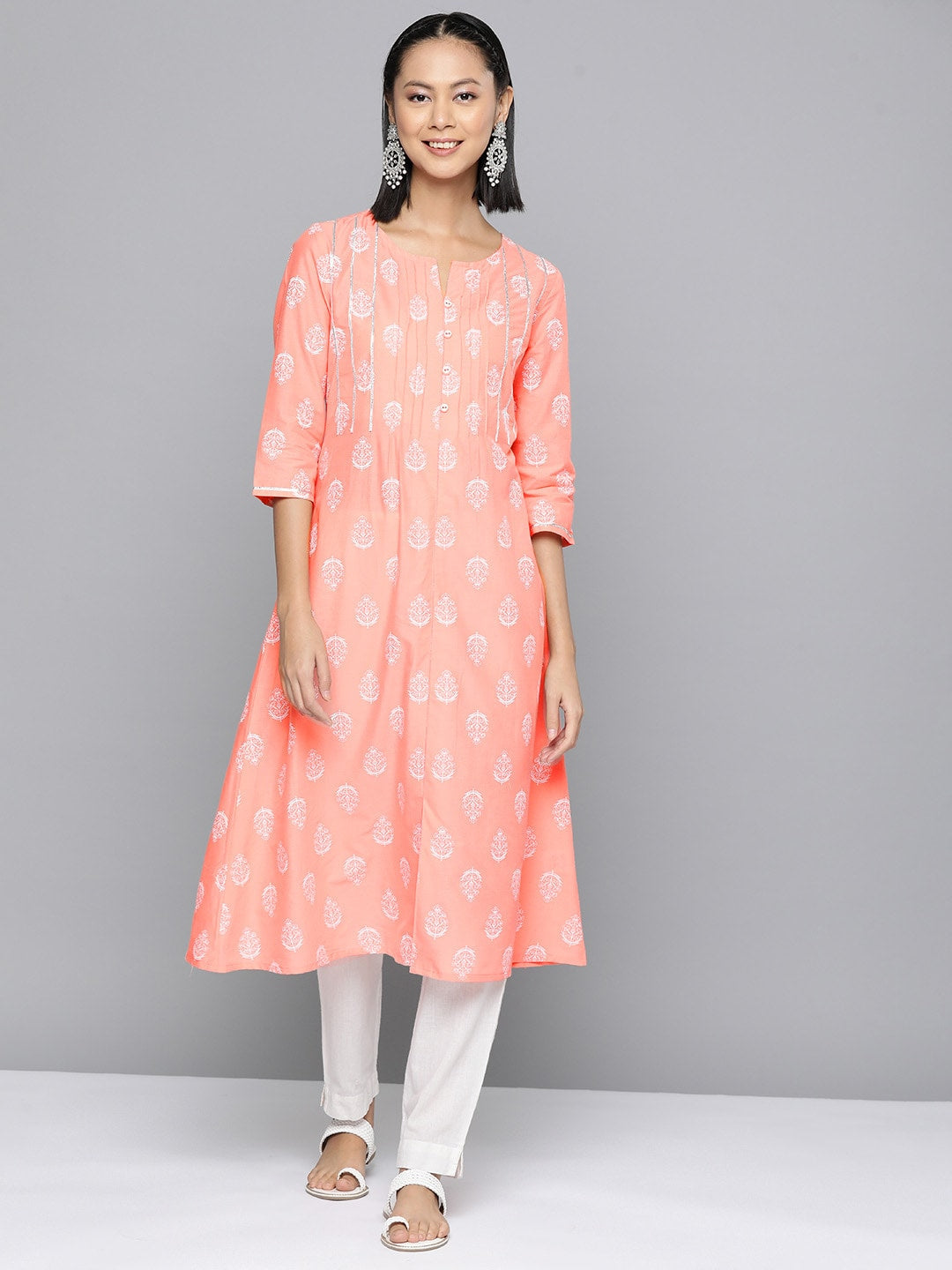 HERE&NOW Ethnic Motifs Printed A-Line Kurta