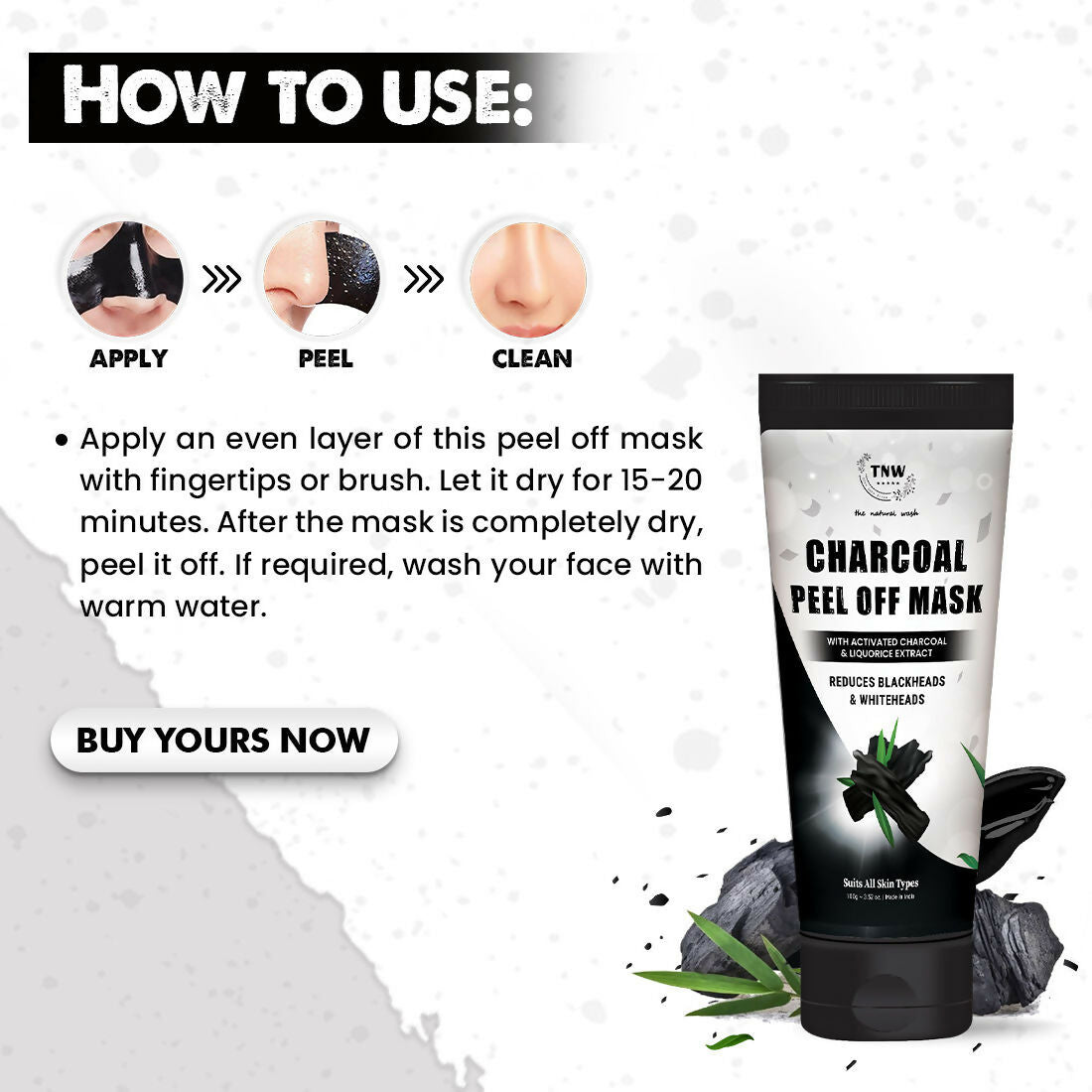 The Natural Wash Charcoal Peel Off Face Mask  Grab2Buy The Natural Wash Grab2Buy