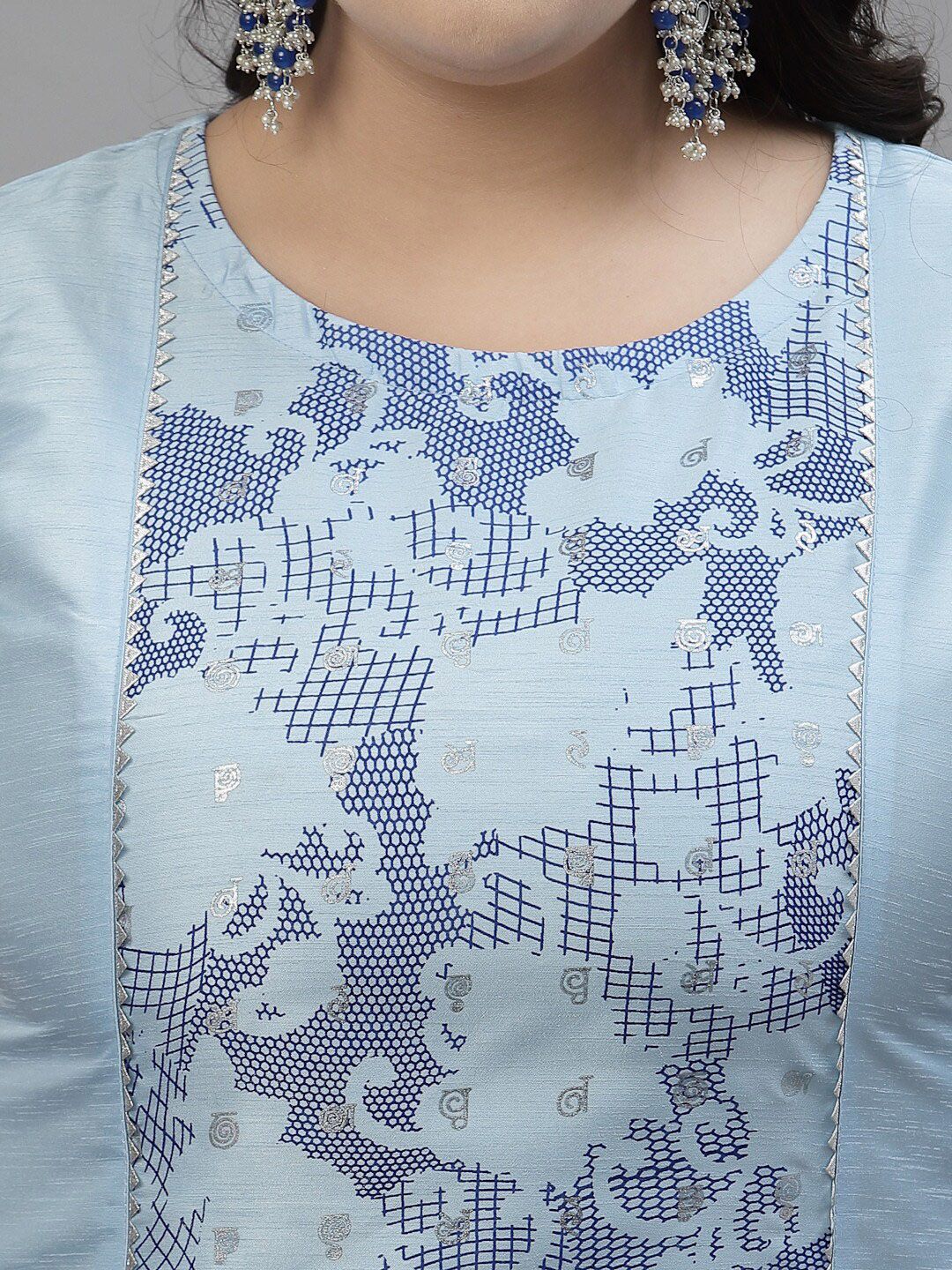 Sztori Floral Printed Sleeveless Straight Kurta with Palazzos